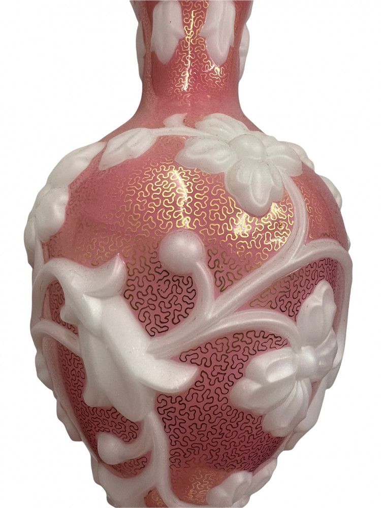 Antique Bohemian Glass Overlay Vase