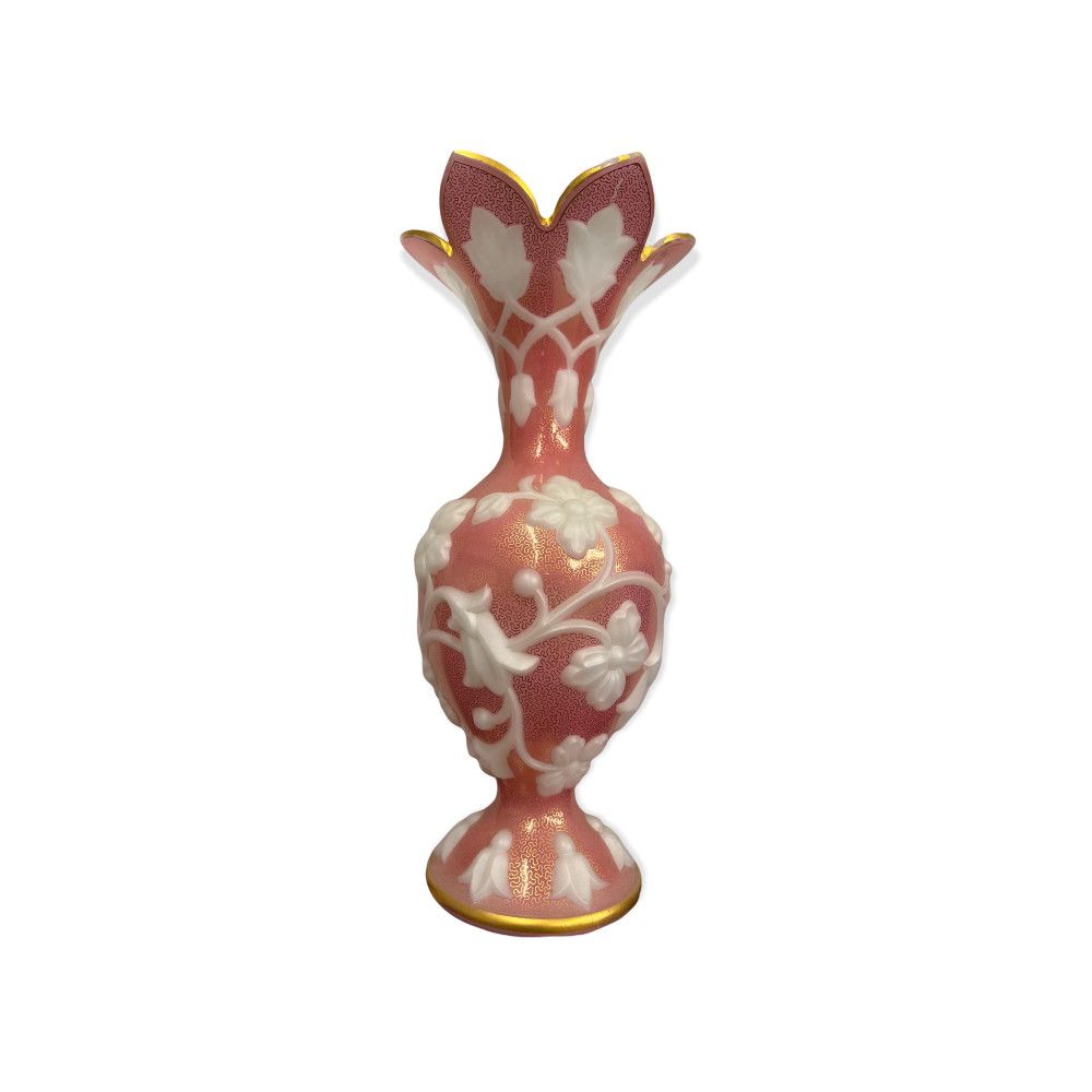 Antique Bohemian Glass Overlay Vase