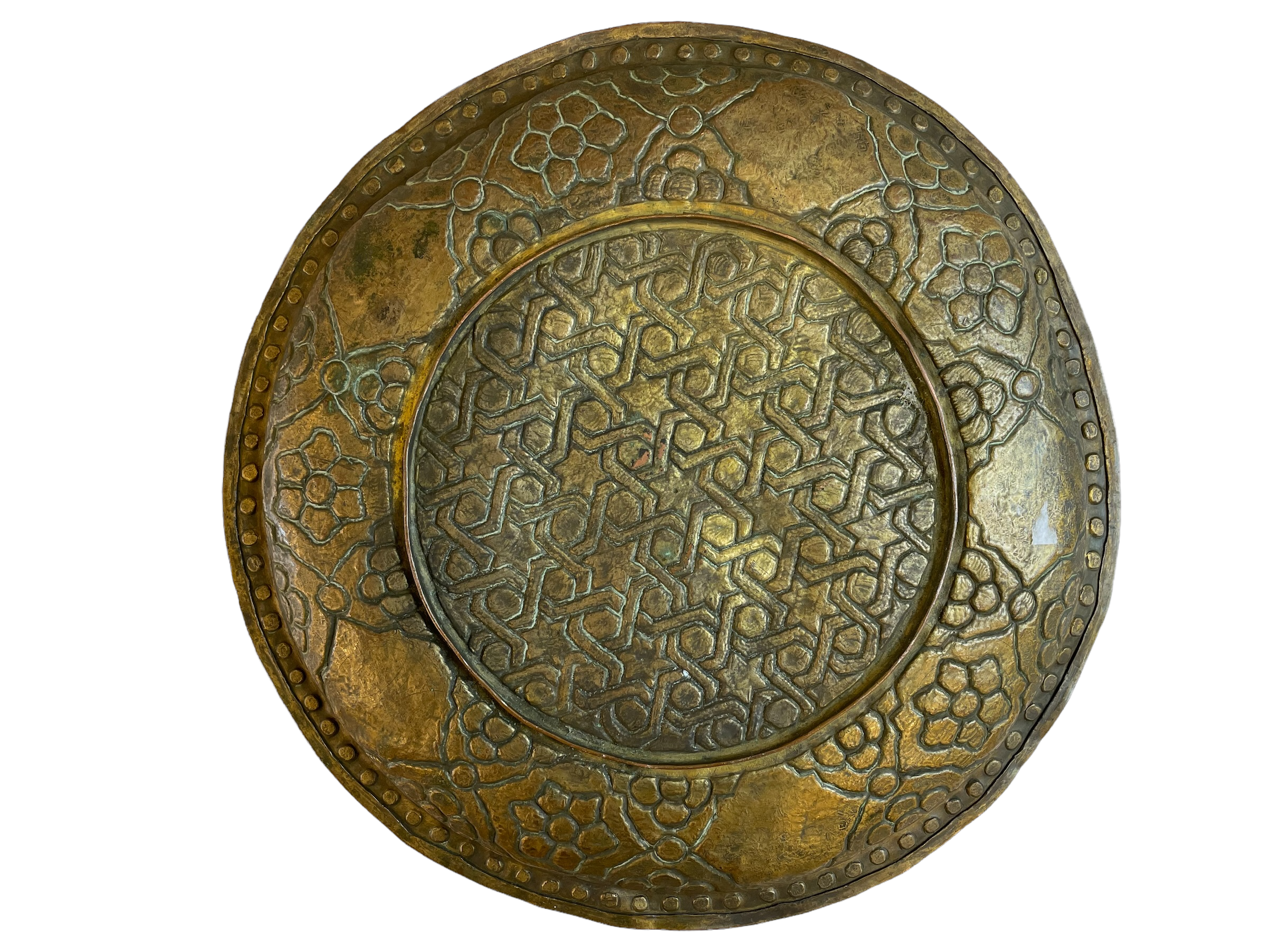 Antique Damascene Enamel Plate 