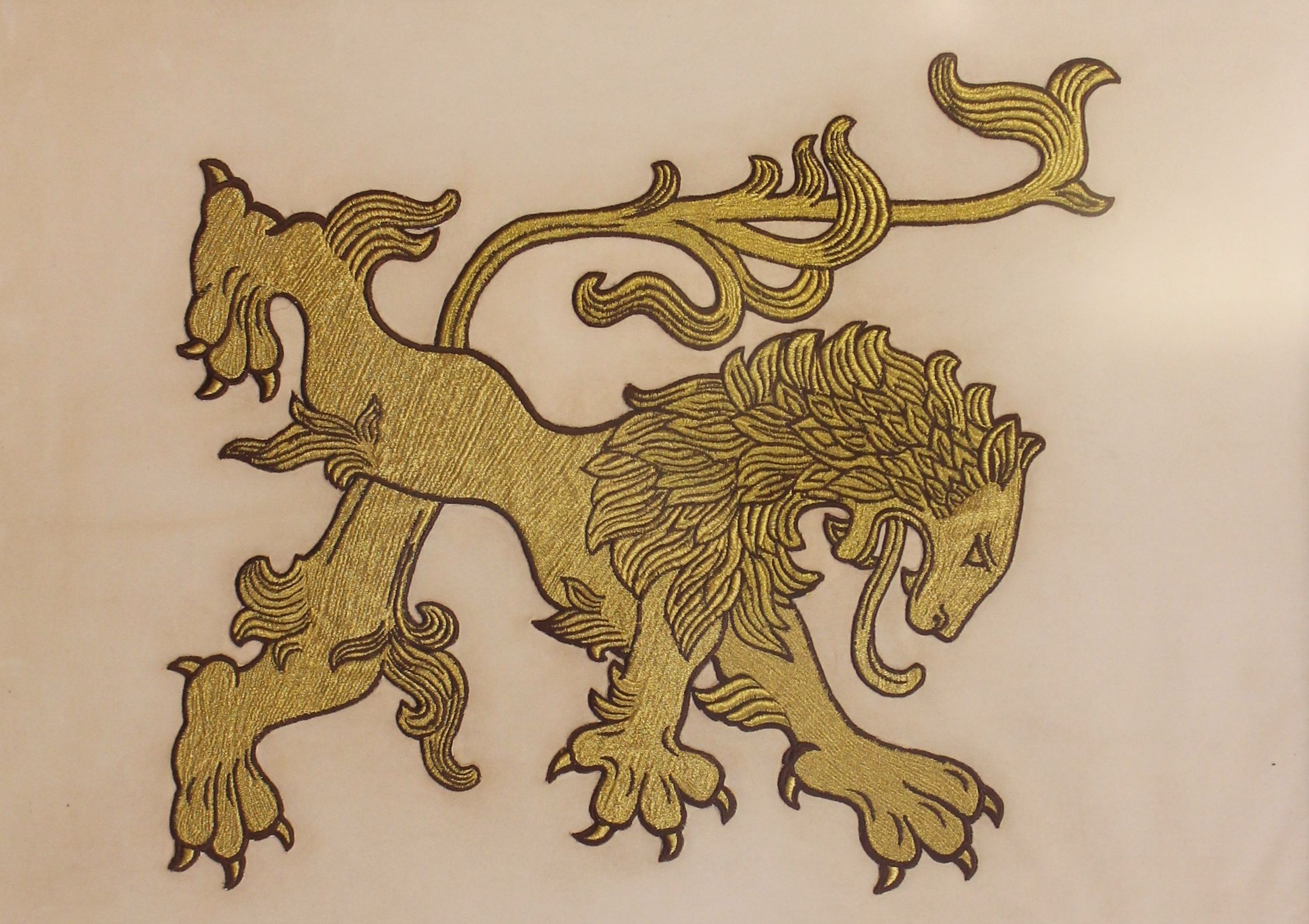Small Heraldic Lion Embroidery