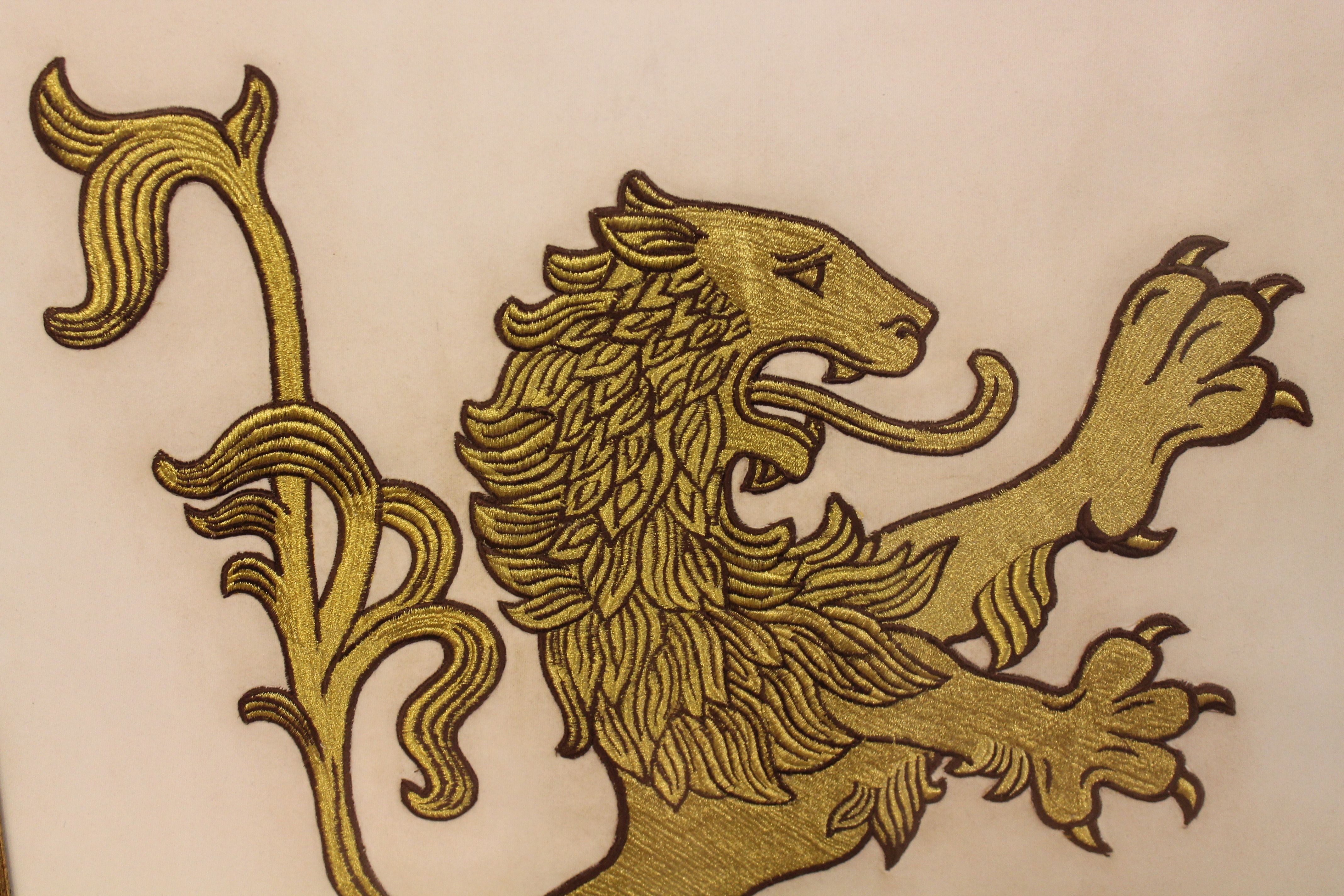 Small Heraldic Lion Embroidery