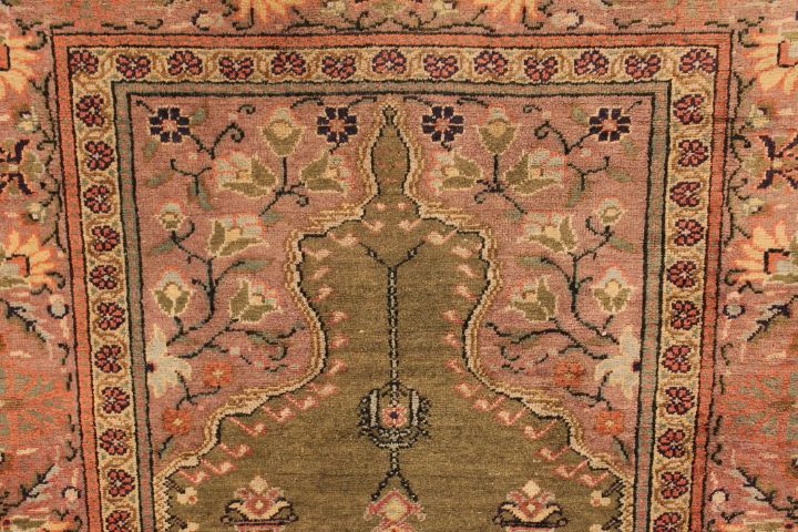 Antique silk Kaisari rug