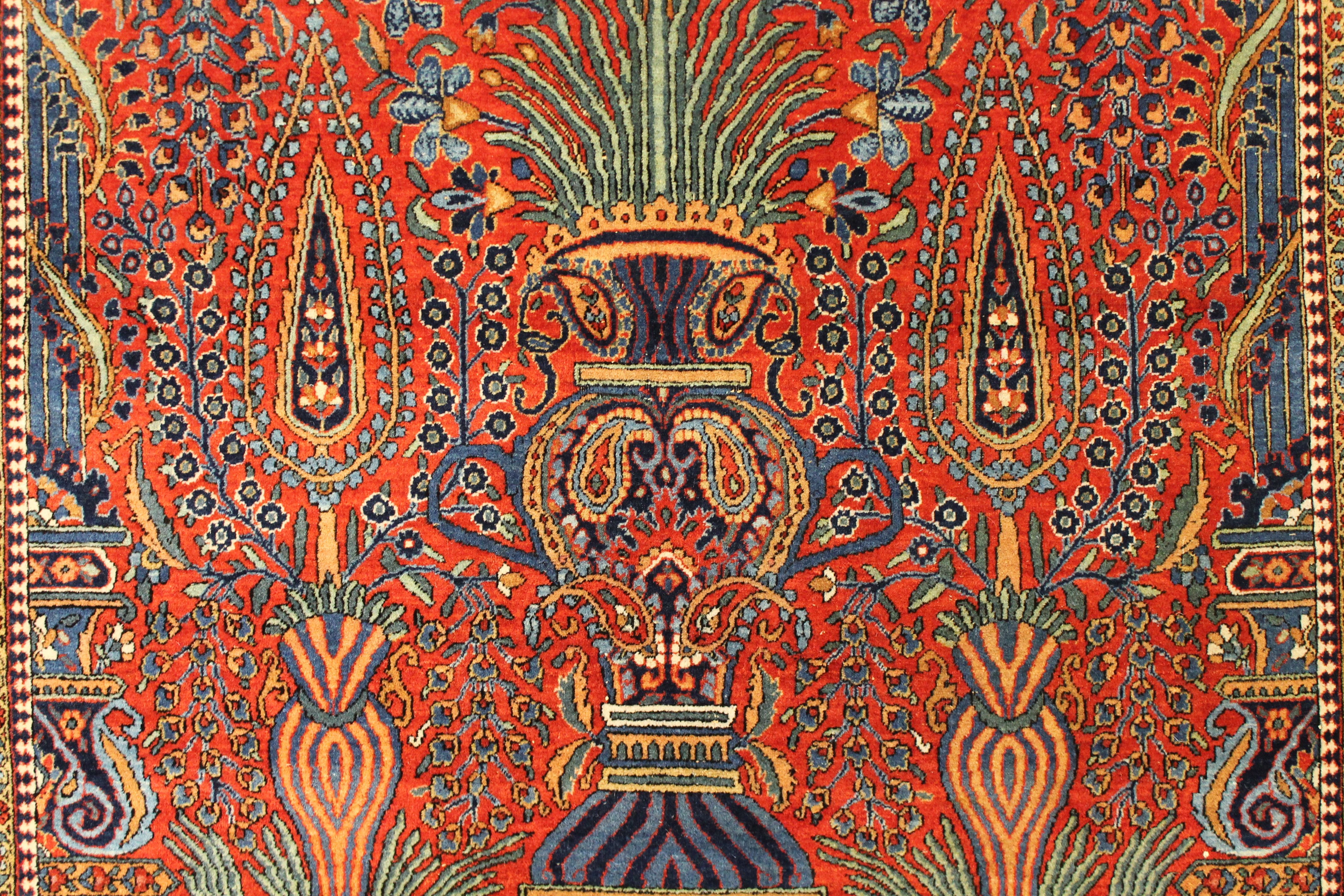 Antique Kurk Kashan rug