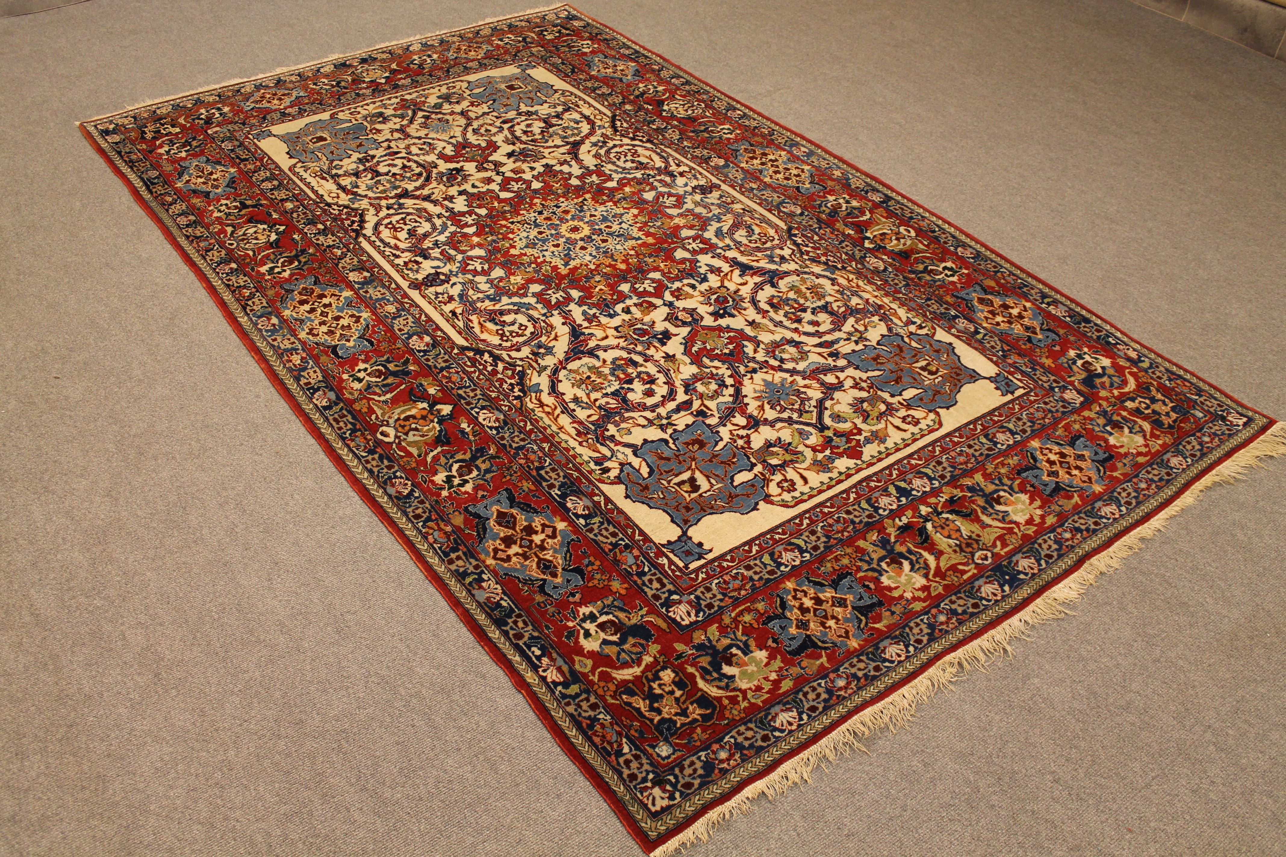 Antique Isfahan rug