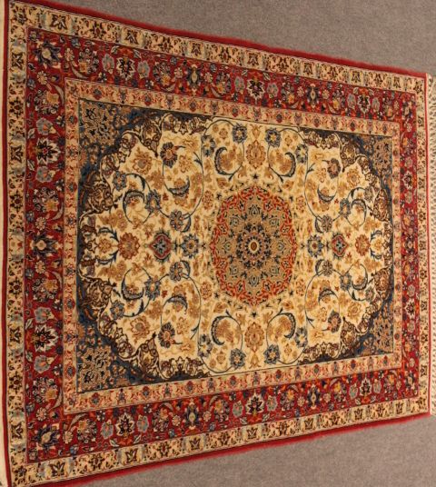 Antique Isfahan rug