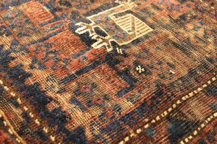 Antique rare Baluch rug