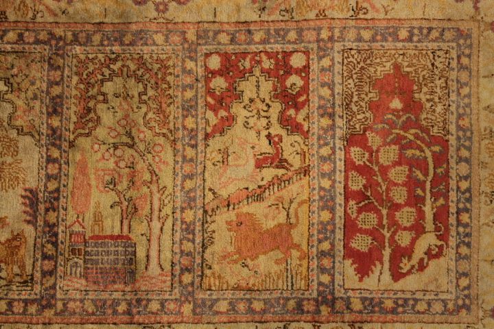 Old silk Qaisari rug