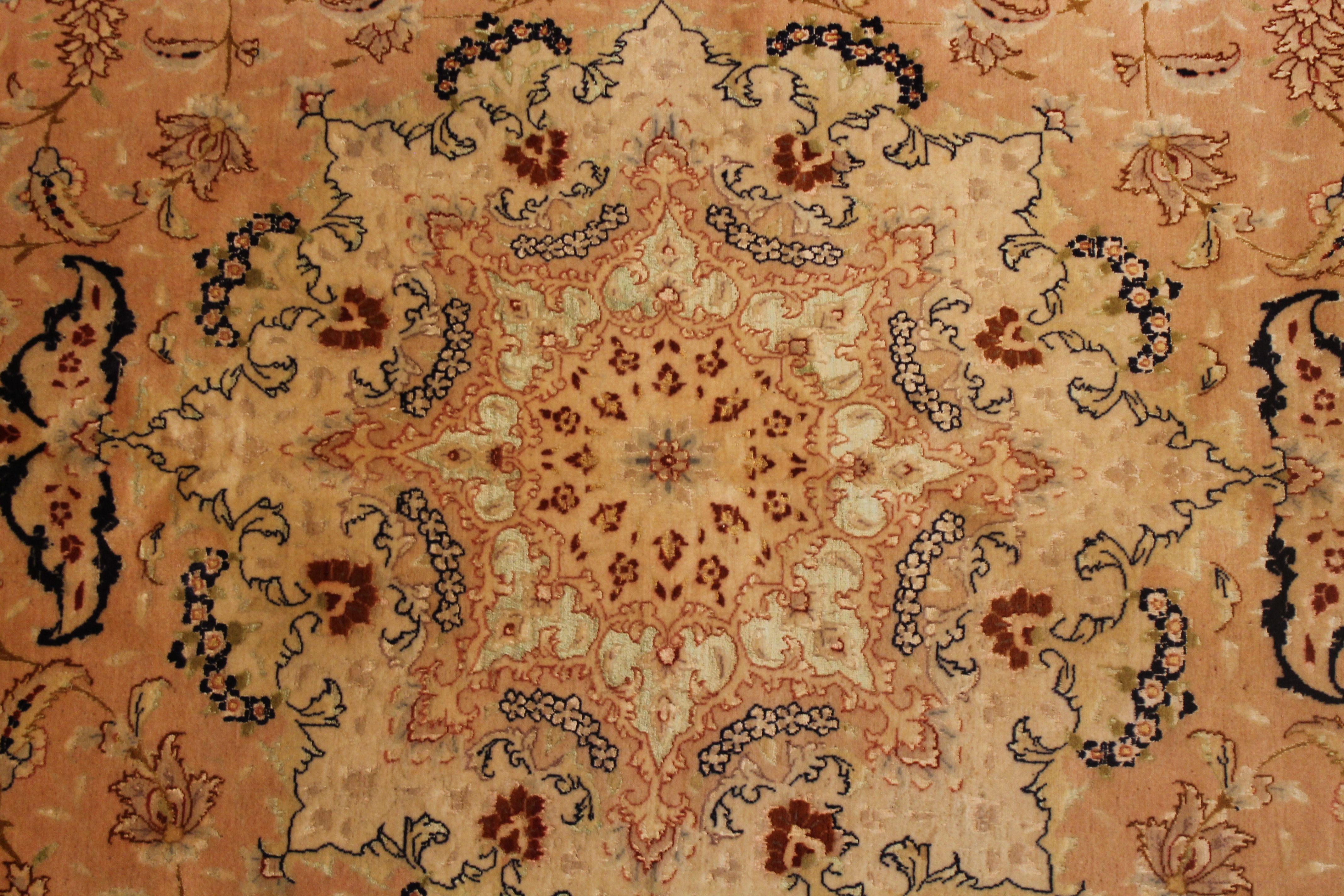 Silk and wool Tabriz rug