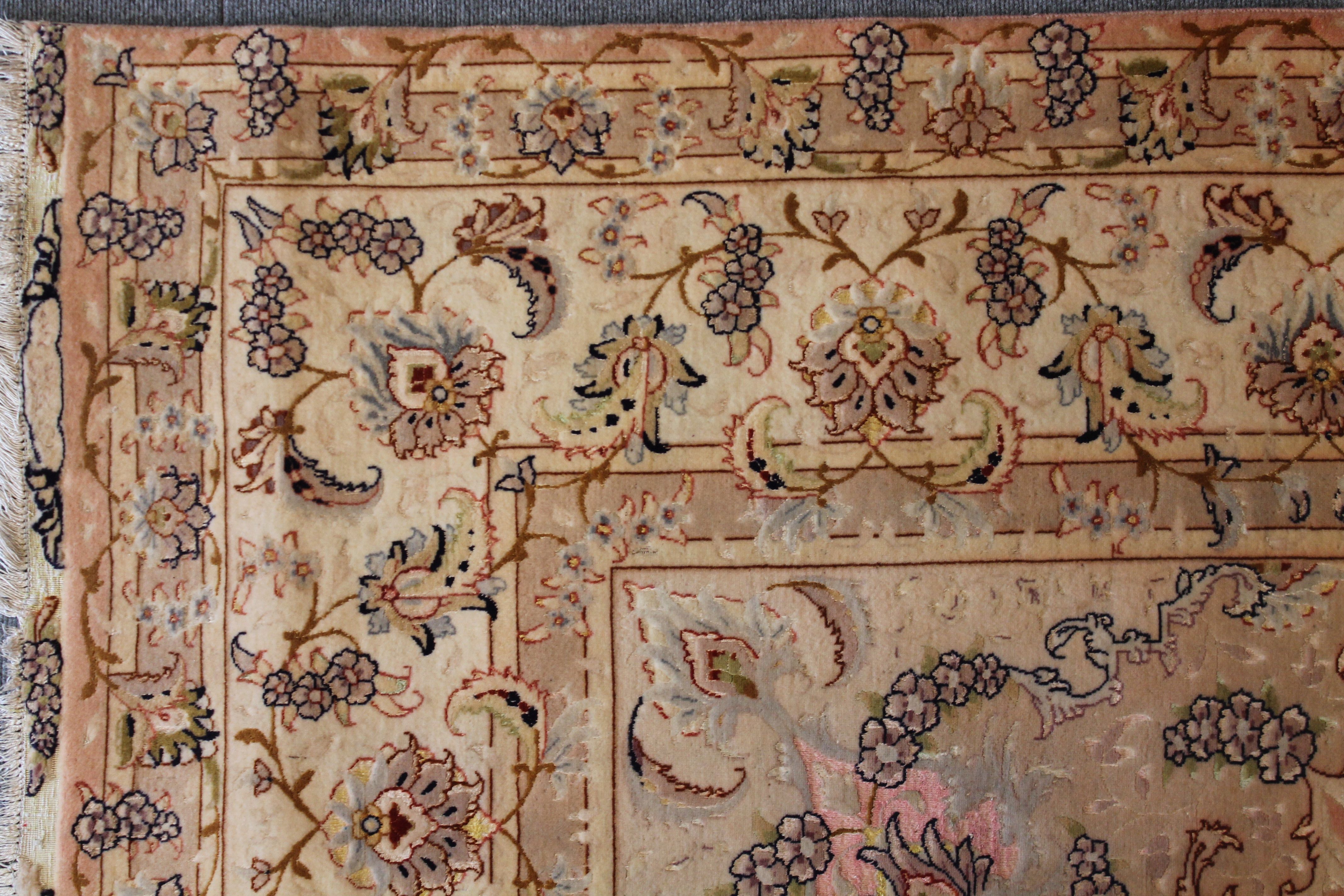 Silk and wool Tabriz rug