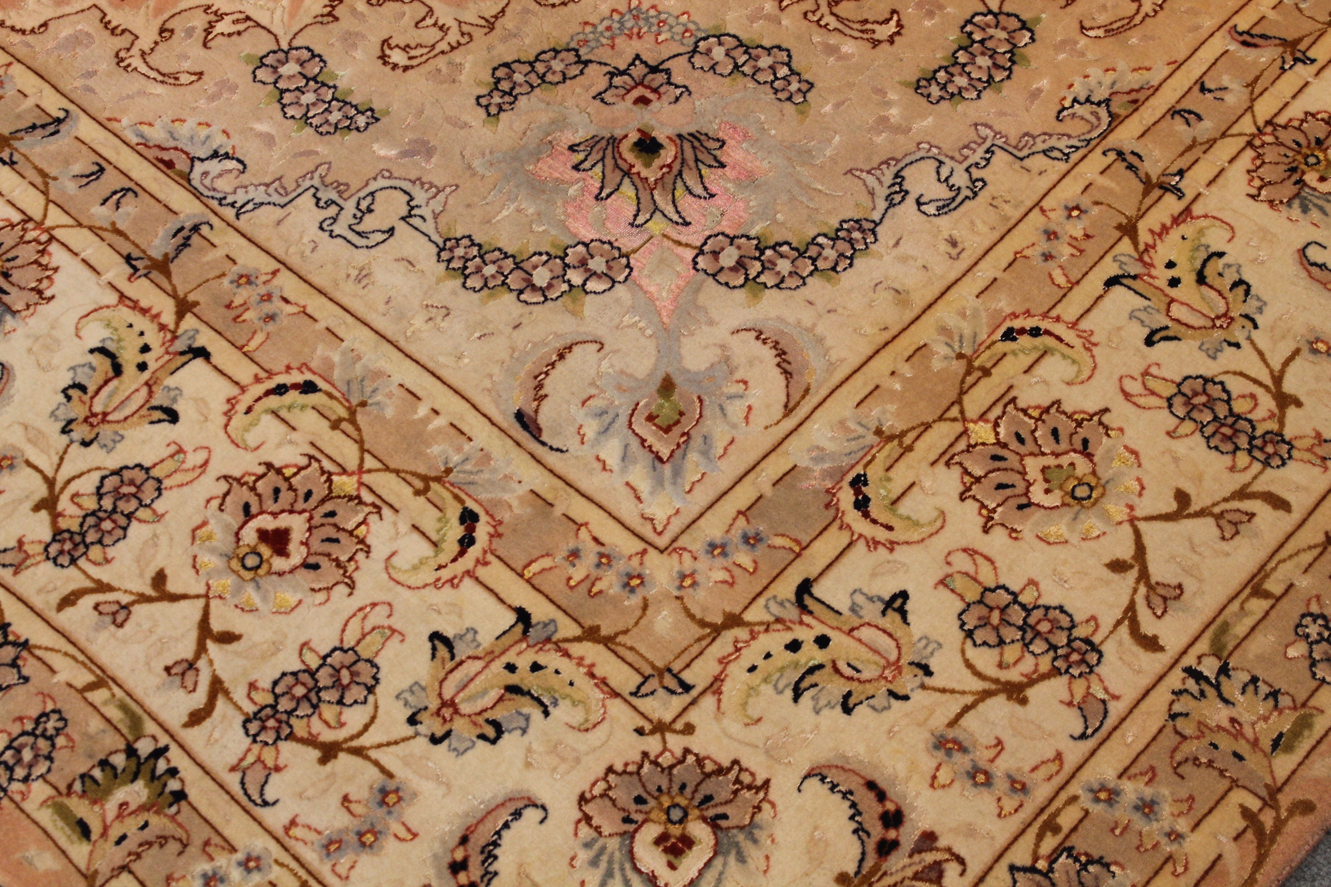 Silk and wool Tabriz rug
