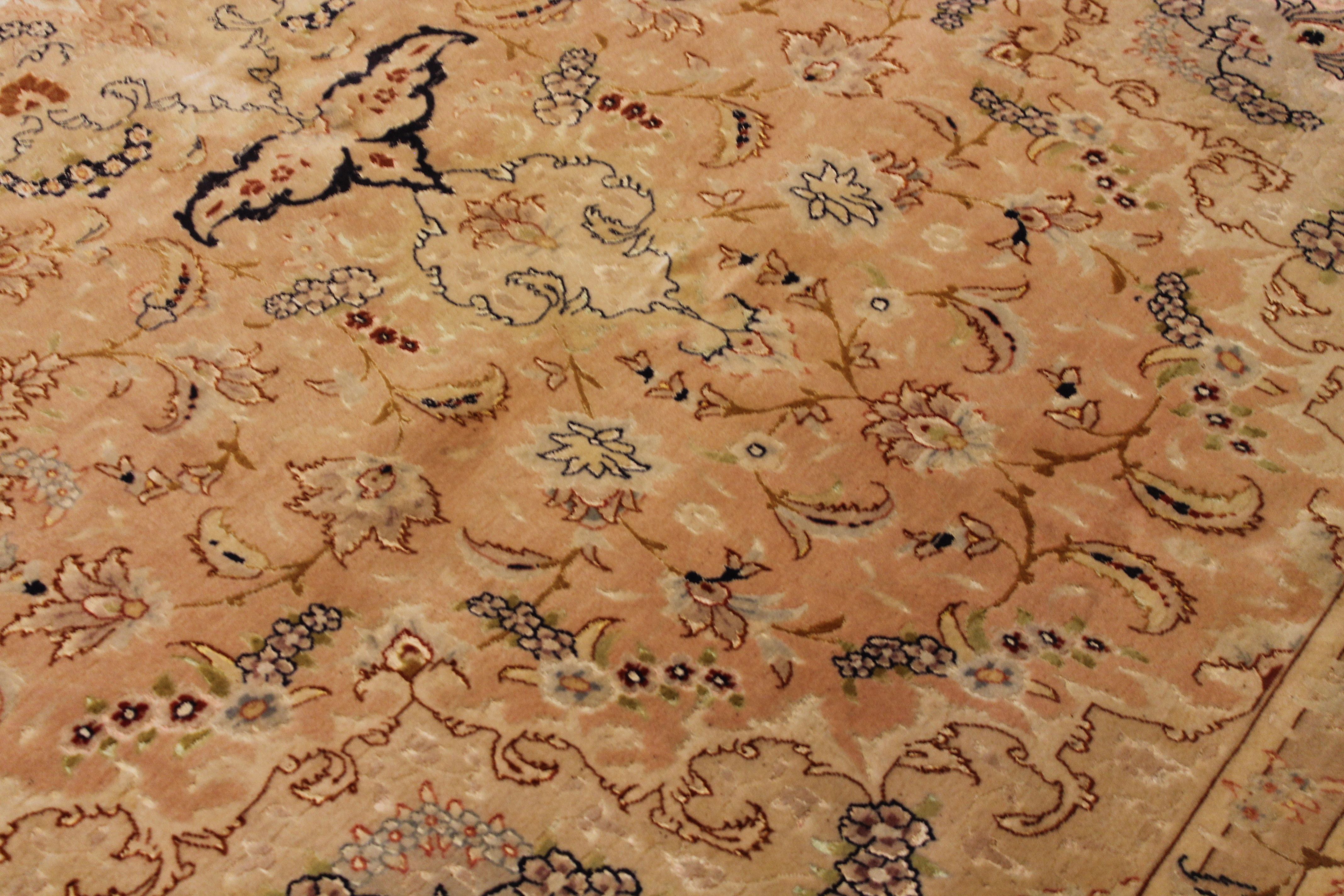 Silk and wool Tabriz rug