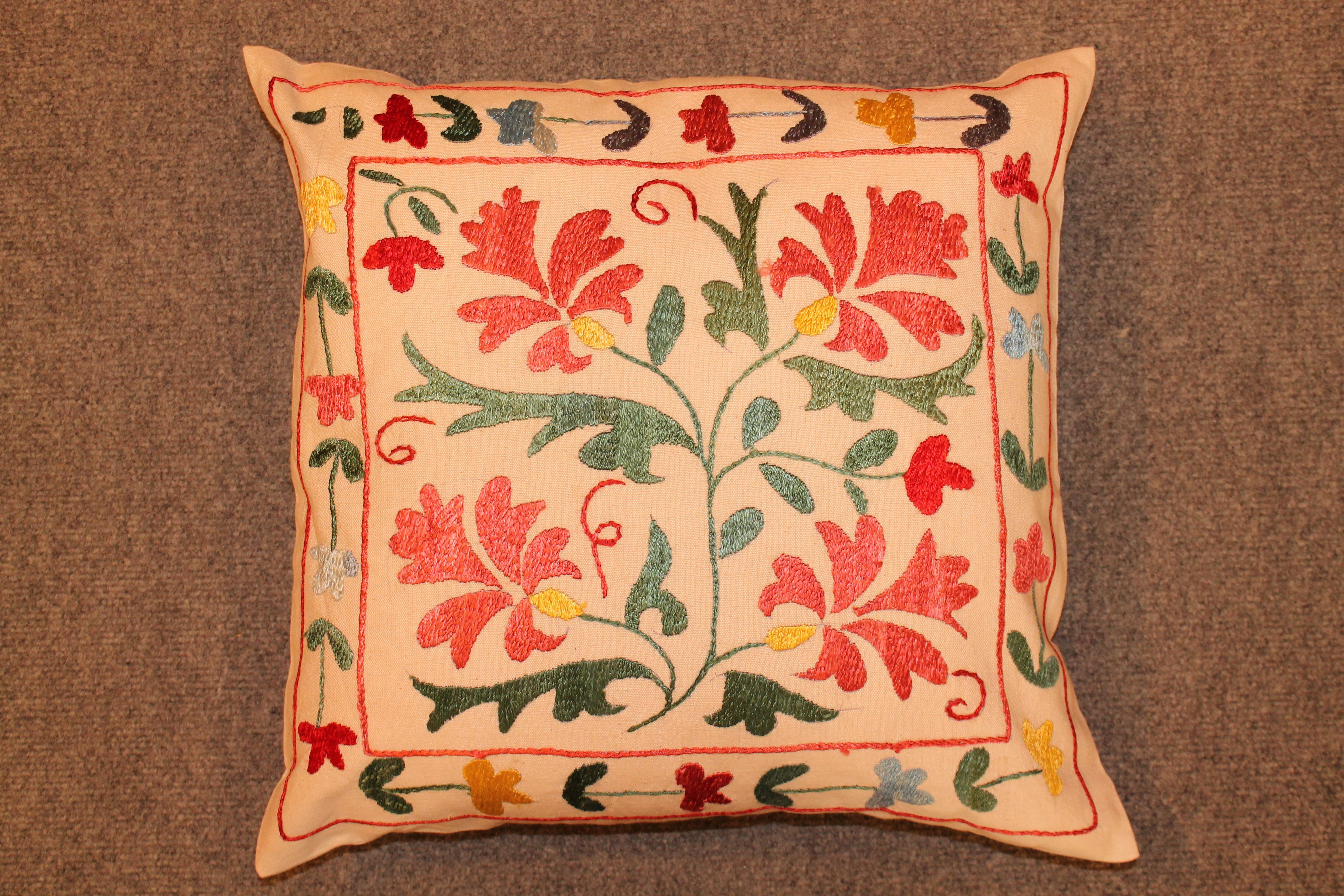 Uzbek silk cushion