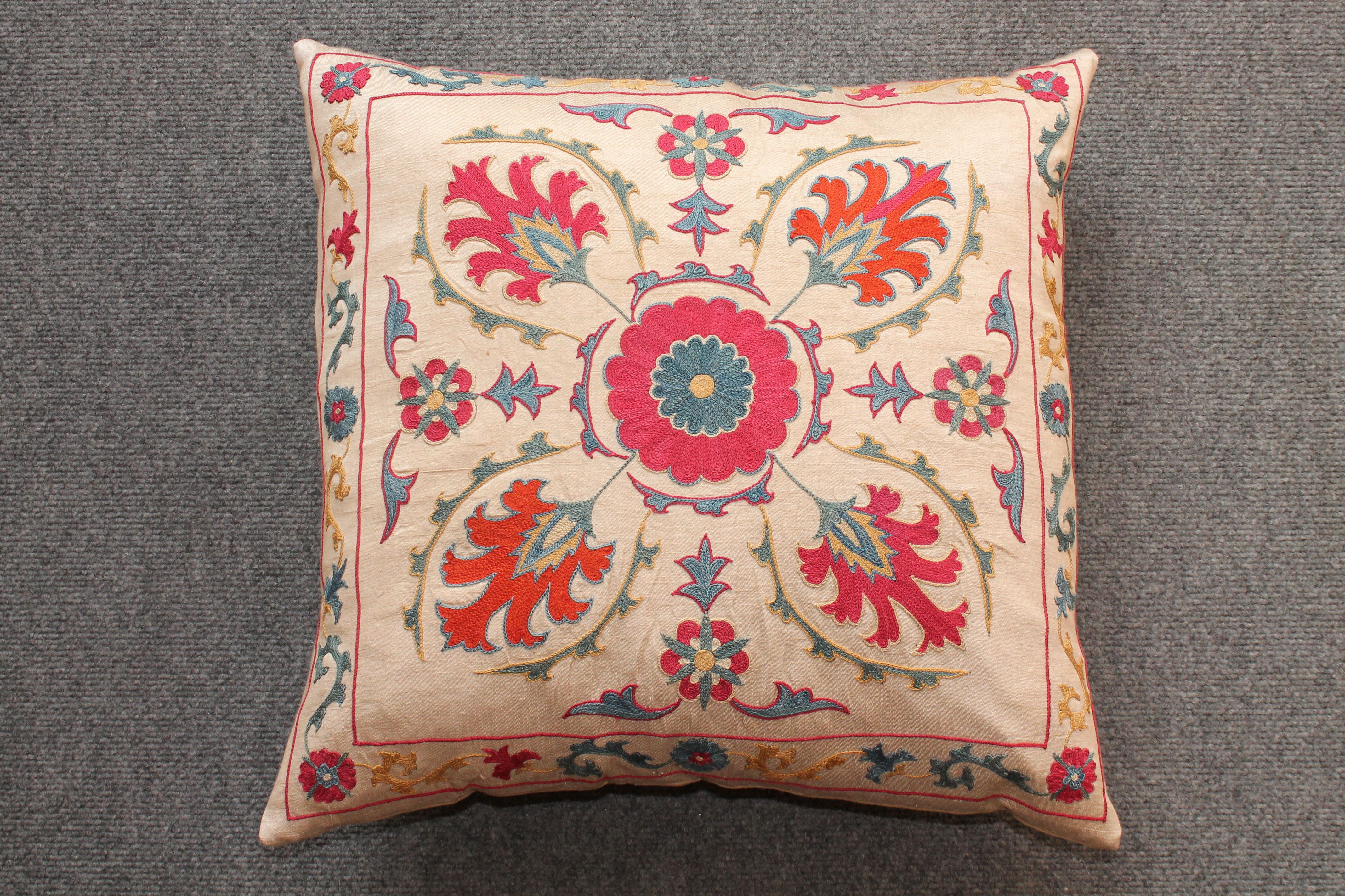 Uzbek silk cushion