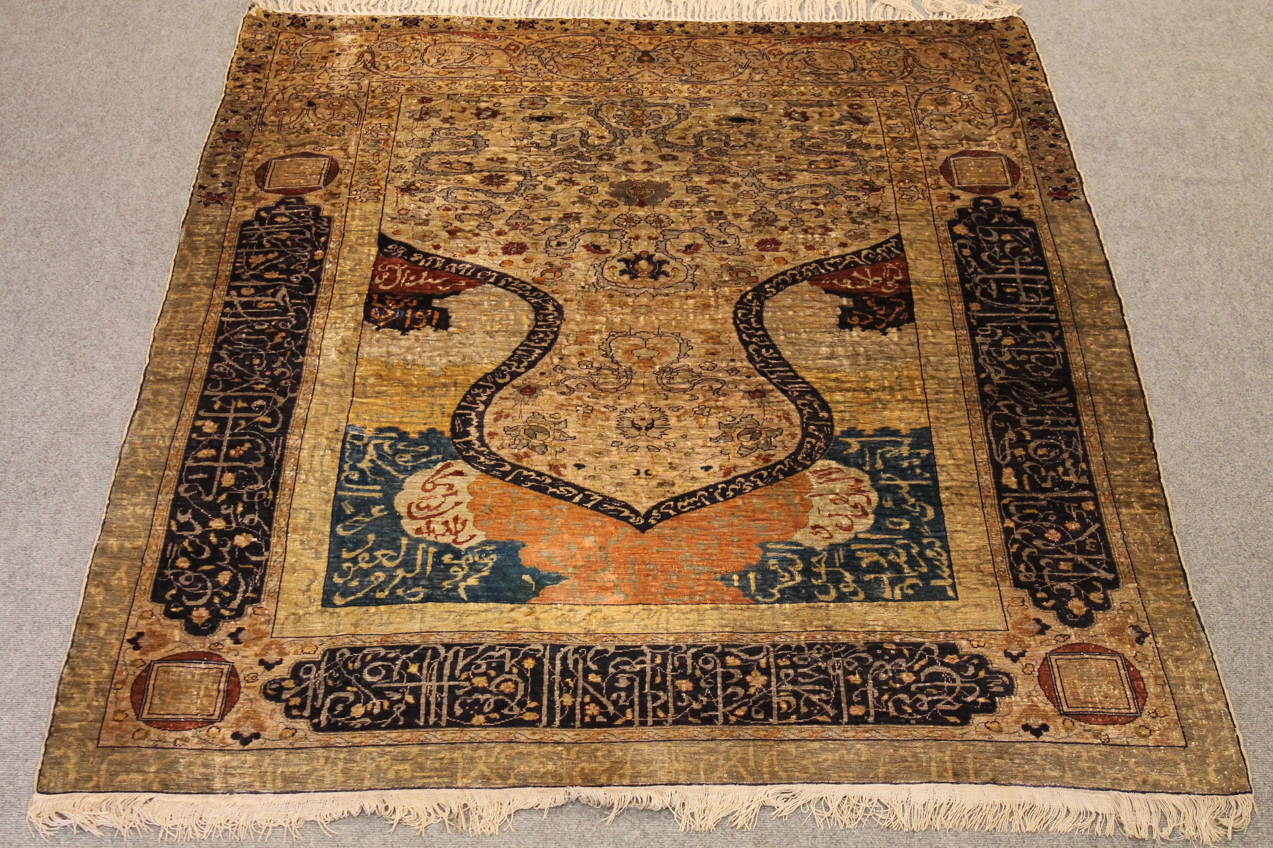 Antique Silk Turkish rug