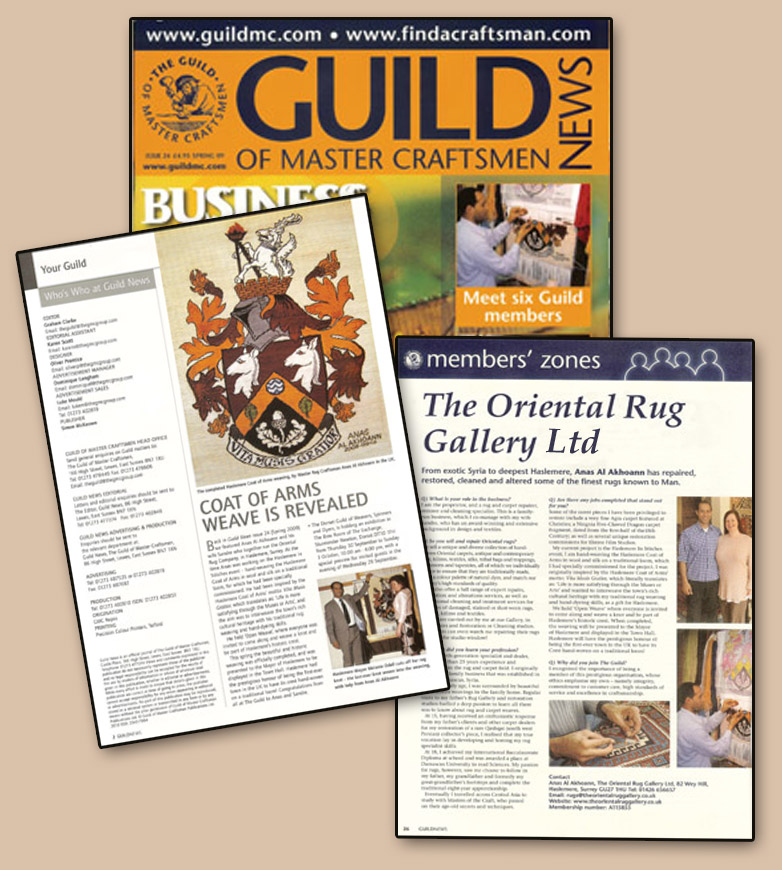 Awarded Quality Service & Excellence in Rug Craftsmanship by The Guild for The Oriental Rug Gallery Ltd.jpg
