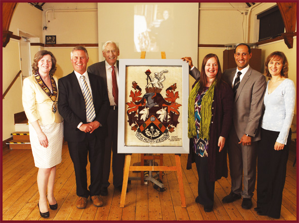 Mayoral Inauguration Coat of Arms Rug Weaving at Haslemere Museum.jpg Mayoral Inauguration Coat of Arms Rug Weaving at Haslemere Museum.jpg