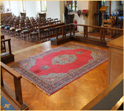 St Christopher's Rare Peacock Carpet in the Chancel3.jpg