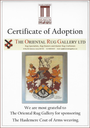 The Oriental Rug Gallery Ltd for Haslemere Educational Museum certificate.jpg The Oriental Rug Gallery Ltd for Haslemere Educational Museum certificate.jpg